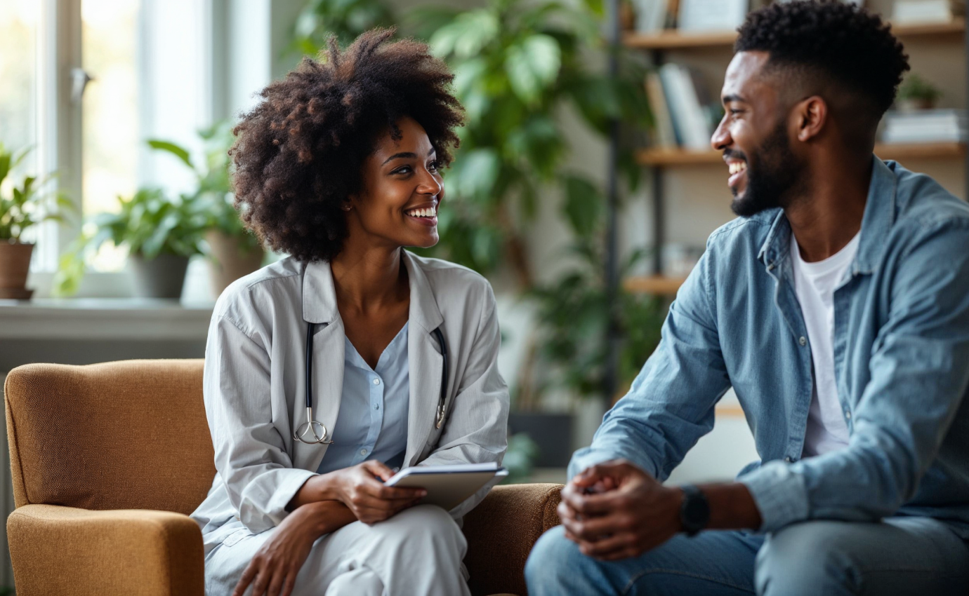 Doctor and patient having a conversation